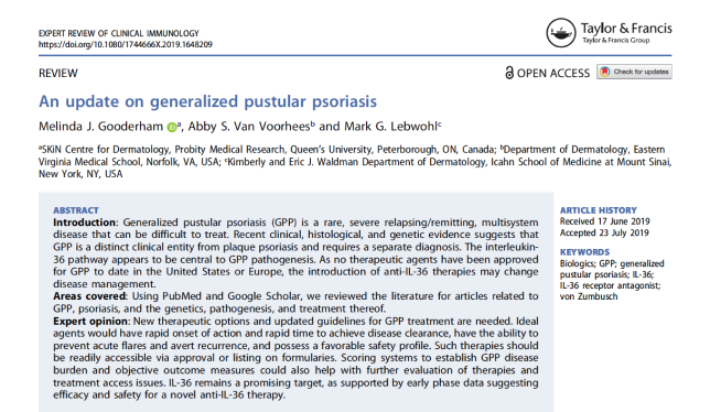 An Update on Generalized Pustular Psoriasis – Article