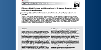Etiology, Risk Factors, and Biomarkers in Systemic Sclerosis ILD - Article
